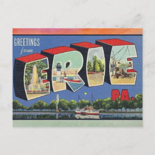 Erie, Pennsylvania Vintage Travel Postcard Postkarte