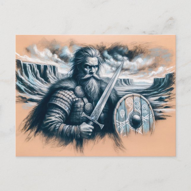 Erik the Red in Pastel Chalk Zeichnend Postkarte (Vorderseite)