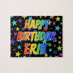 ‚ERIK‘ Vorname, Fun ‚HAPPY BIRTHDAY‘ Puzzle