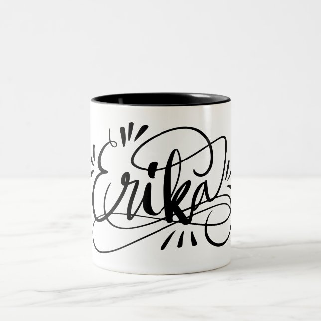 Erika - Personalisierte handgeschriebene Tasse mit (Mittel)