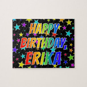 "ERIKA" Vorname, Spaß "GLÜCKLICHER BIRTHTAG" Puzzle