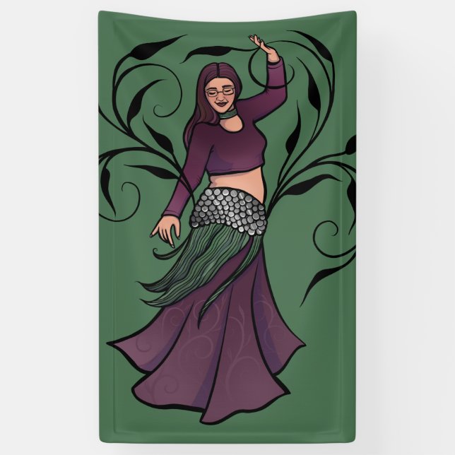 Erin Belly Dancer Burgundy Bellydance Banner (Vertikal)
