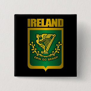 "Erin gehen Bragh" Gold Button