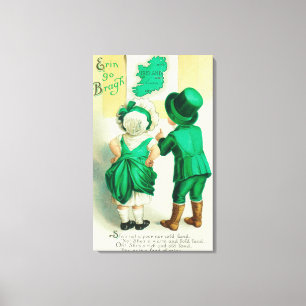 Erin gehen Bragh Paare, die Irland-Karte Leinwanddruck
