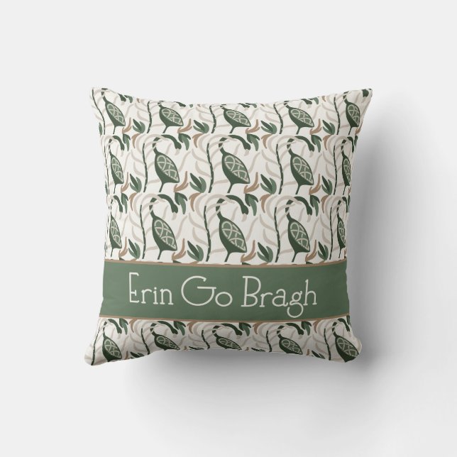 Erin geht Bragh Irish Bird Pattern Kissen (Rückseite)