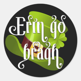 Erin geht Bragh St. Patrick's Day Runder Aufkleber
