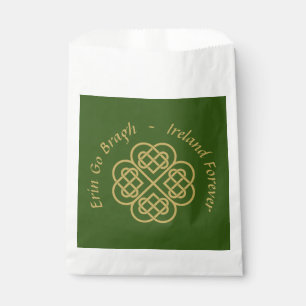 Erin Go Bragh Gold Celtic Kleeblatt Geschenktütchen