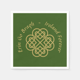 Erin Go Bragh Gold Celtic Kleeblatt Serviette