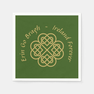 Erin Go Bragh Gold Celtic Kleeblatt Serviette