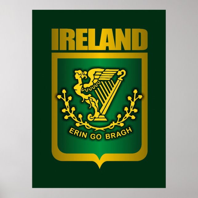 "Erin Go Bragh" Gold Poster & Prints (Vorne)