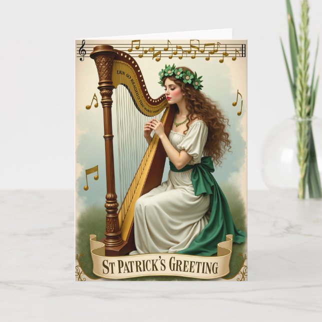 Erin Go Bragh Harp Music Card Karte (Vorderseite)