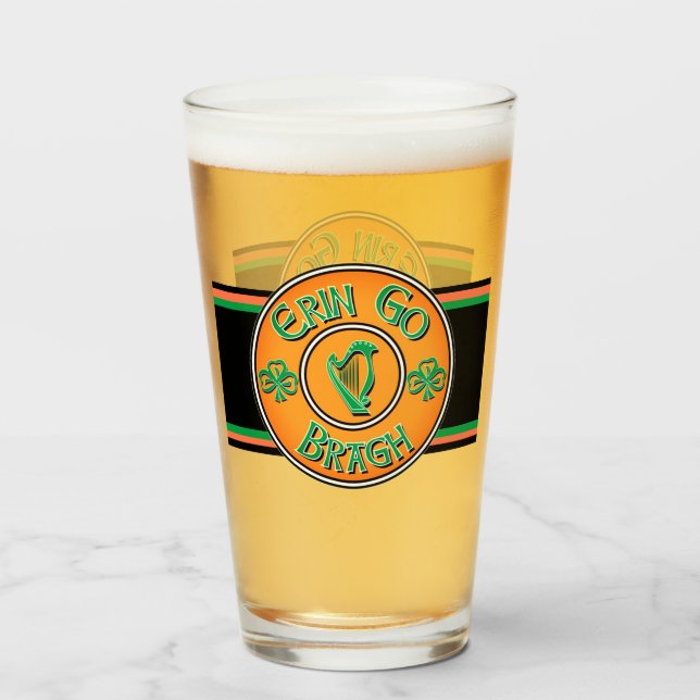 Erin Go Bragh Irish Logo Glas (Vorne (Gefüllt))