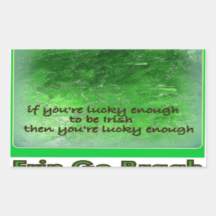 "Erin Go Bragh." (Irland Forever) Rechteckiger Aufkleber