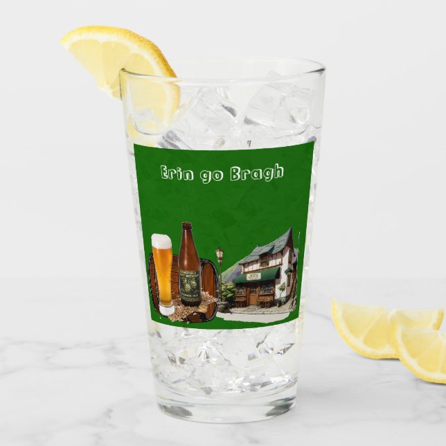 Erin Go Bragh Saint Patrick's Day Irish Beer Pub Glas (Vorderseite Ice)