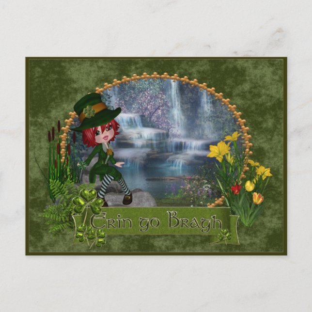 Erin Go Bragh St Patrick's Day Postkarte (Vorderseite)