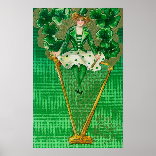 Erin Go Bragh Woman auf Harp Scene Poster (Vorne)