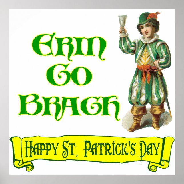 Erin Go Braugh Happy St. Patrick's Day Sprichwort Poster (Vorne)