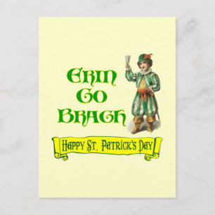 Erin Go Braugh Happy St. Patrick's Day Sprichwort Postkarte