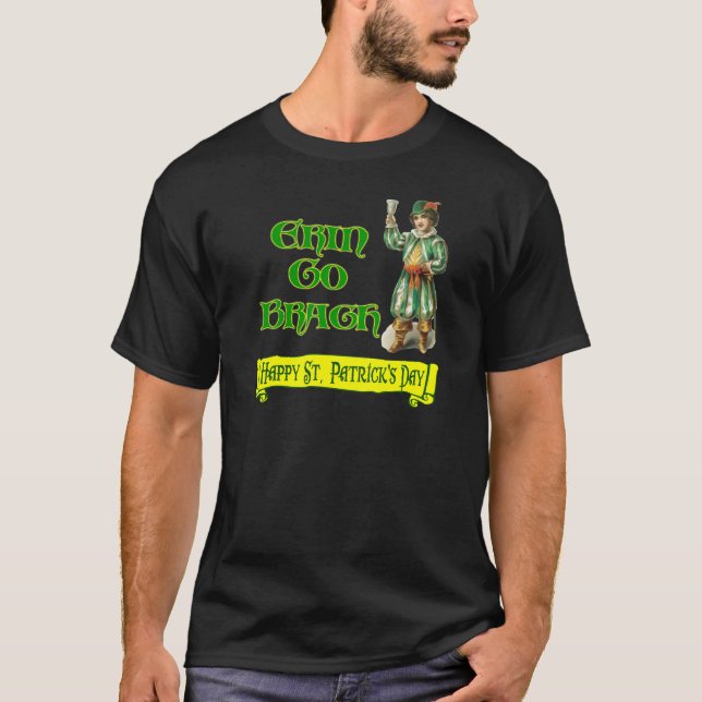 Erin Go Braugh Happy St. Patrick's Day Sprichwort T-Shirt (Vorderseite)