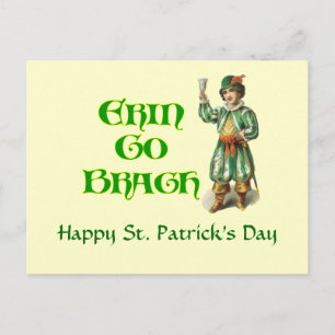 Erin Go Braugh Vintag Irish Artwork Custom Card Postkarte