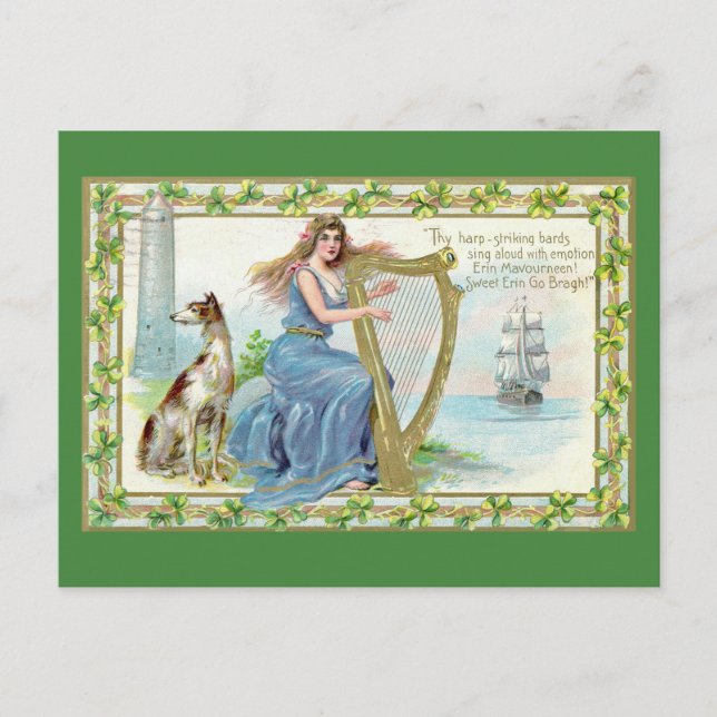 Erin Mavourneen St. Patrick's Day Postcard Postkarte (Vorderseite)