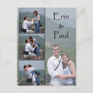 Erin & Paul - Save the Date Postcard Ankündigungspostkarte