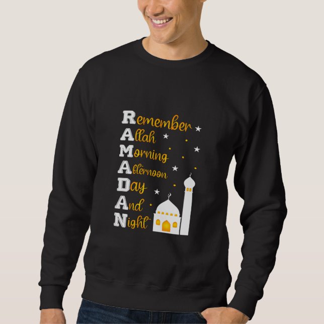 Erinnere dich an Allah morgens und abends Ramadan Sweatshirt (Vorderseite)