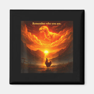 Erinnere dich, wer du bist Dinosaurier Huhn Cool L Magnet