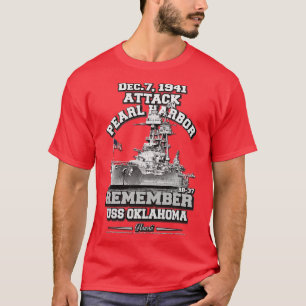 ERINNERN AN die USS Oklahoma BB37 Pearl Harbor T-Shirt
