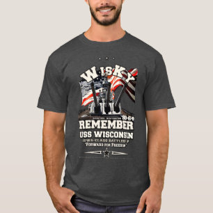 ERINNERN AN DIE USS Wisconsin BB64 Battleship Vete T-Shirt