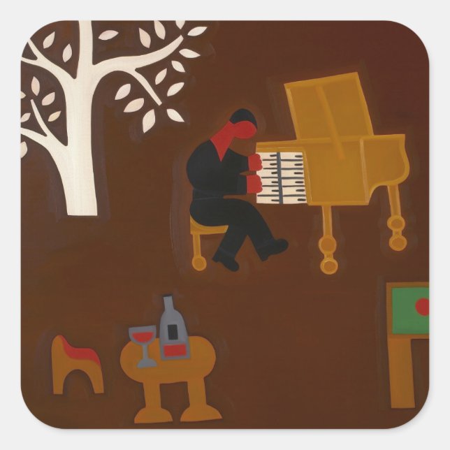 Erinnern an diesen späten Nachmittag... 2007 Quadratischer Aufkleber (Vorderseite)