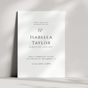 Erinnern an Elegance: Eine Feier des Lebens Einladung