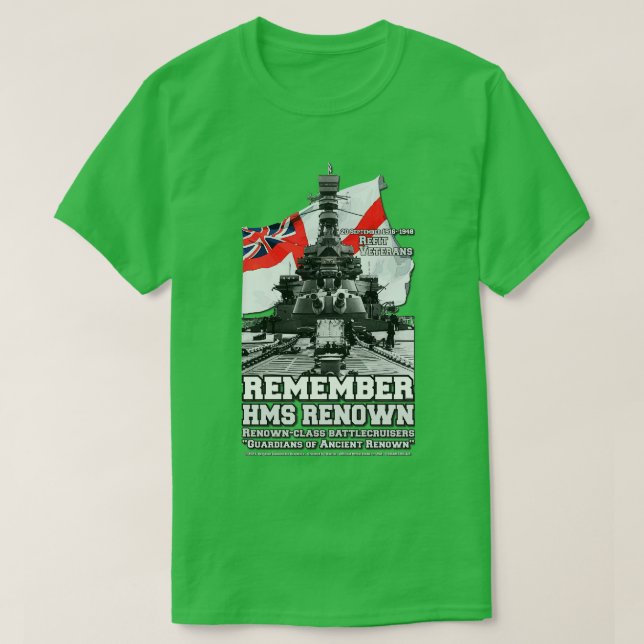 ERINNERN AN HMS Renault Royal Navy Veterans T-Shirt (Design vorne)