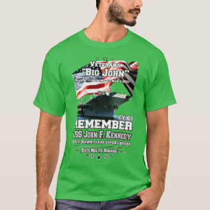 ERINNERN AN John F Kennedy CV67 Veteranen T-Shirt