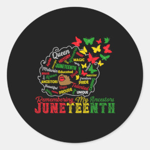 Erinnern an Juneteenth Celebrate Blac Runder Aufkleber