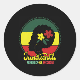 Erinnern an Juneteenth Celebrate Blac Runder Aufkleber