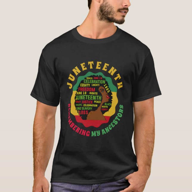 Erinnern an meine Anker Junenth Celebrate Black T-Shirt (Vorderseite)