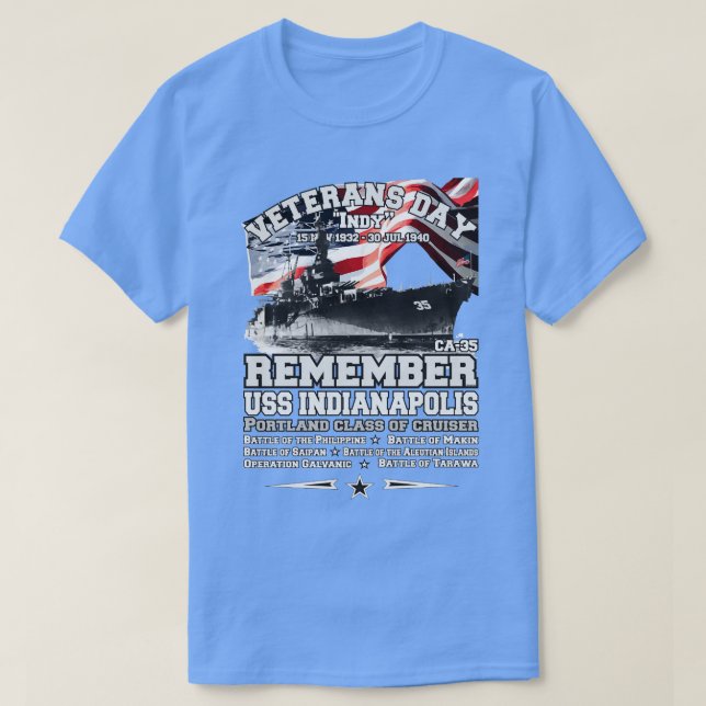 ERINNERN DER USS Indianapolis CLCA35 T-Shirt (Design vorne)