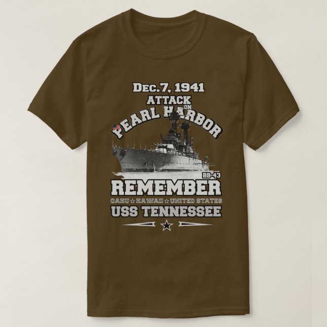 ERINNERN Pearl Harbor BV43 USS Tennessee T-Shirt (Design vorne)