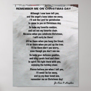 ERINNERN SIE MICH AN DAS Gedicht "CHRISTMAS DAY" Poster