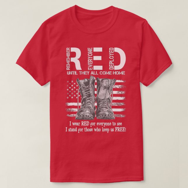 Erinnern Sie sich an alle Veteranen eingesetzt RED T-Shirt (Design vorne)
