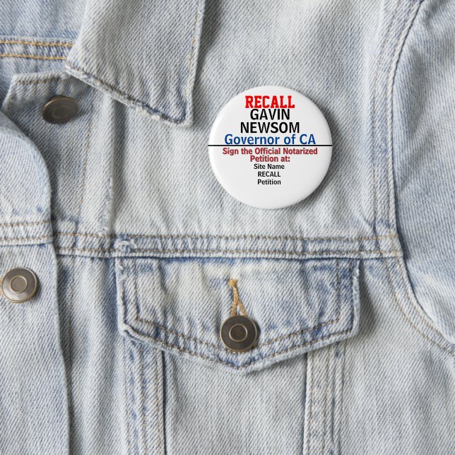 Erinnern Sie sich an CA Gov. Gavin Newsom oder irg Button (Beispiel)