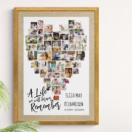 Erinnern Sie sich an das 51-Foto-Gedenkmal "Herz g Poster