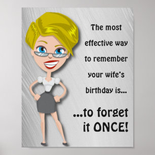 Erinnern Sie sich an den Geburtstag der Ehefrau, l Poster