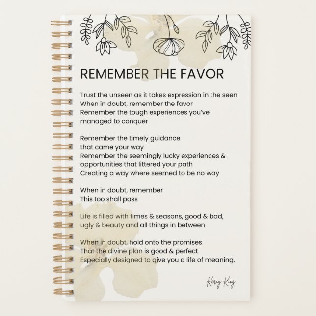 Erinnern Sie sich an den Gefallen - Gnade gefüllt  Planer (Vorderseite)