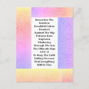 Erinnern Sie sich an den Regenbogen Postkarte