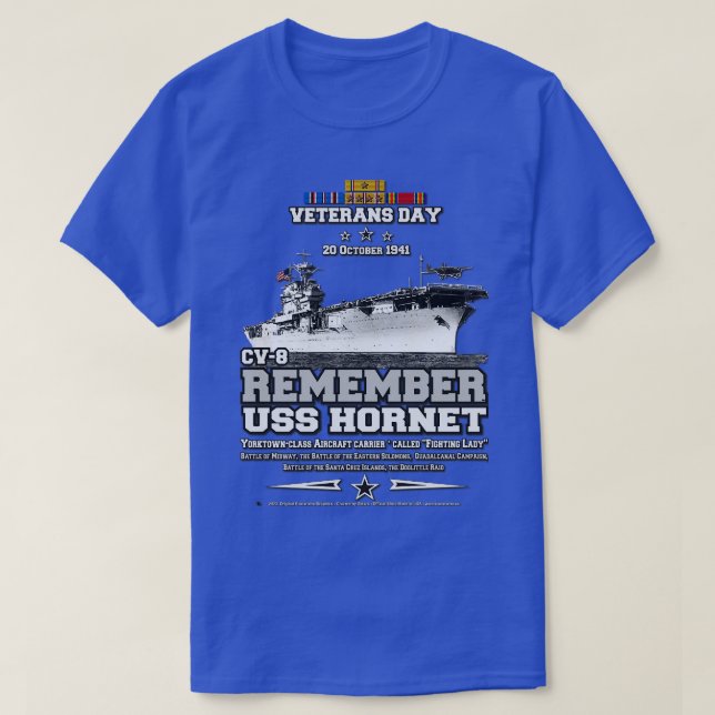 Erinnern Sie sich an den US Yorktown CV5 Flugzeugt T-Shirt (Design vorne)