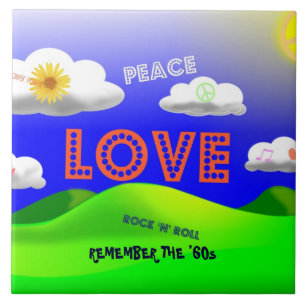 Erinnern Sie sich an die 1960er Jahre, buntes Desi Fliese