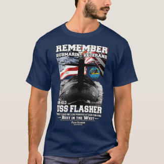 Erinnern Sie sich an die USS Flasher SSN613 U-Boot T-Shirt