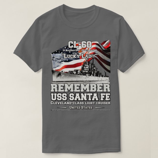 Erinnern Sie sich an die USS Santa Fe CL60 T-Shirt (Design vorne)